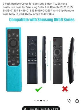 Silicone Remote Cover for Samsung BN59 Series - Turquoise